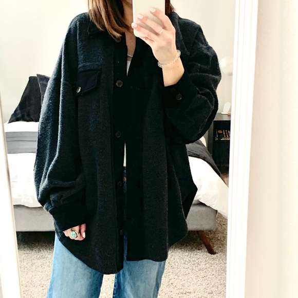 Free People Ruby Jacket In Washed Black 